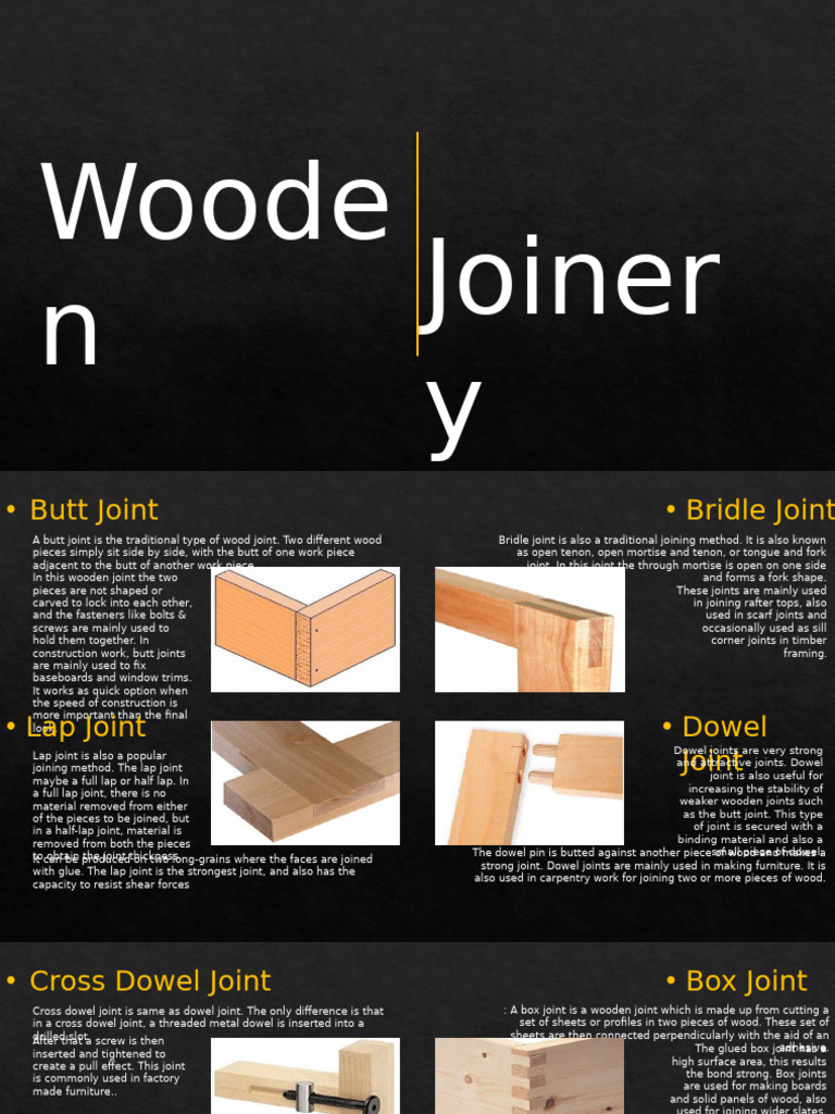 Types of Wooden Joints Explained | PDF | Hardwood | Interior Design