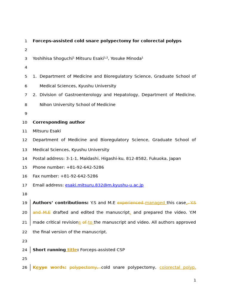 Forceps-Assisted Cold Snare Polypectomy | PDF | Diseases And Disorders ...