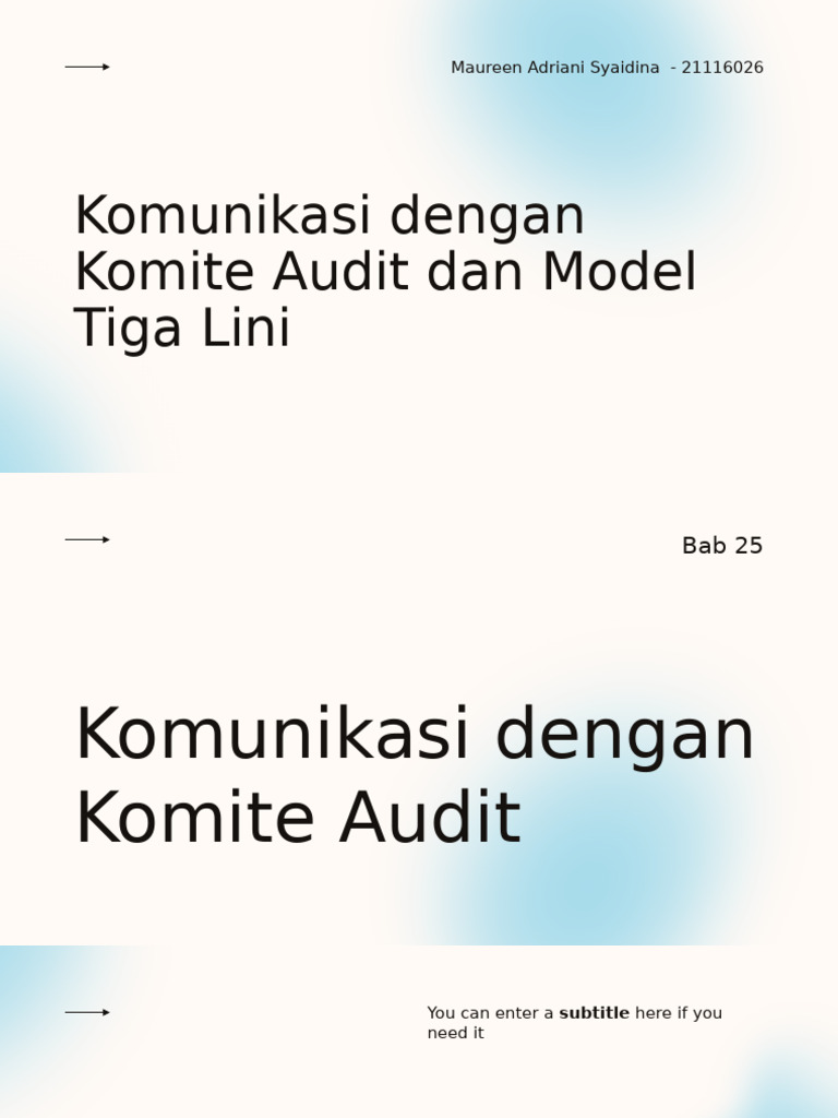 Komite Audit dan Model Tiga Lini | PDF