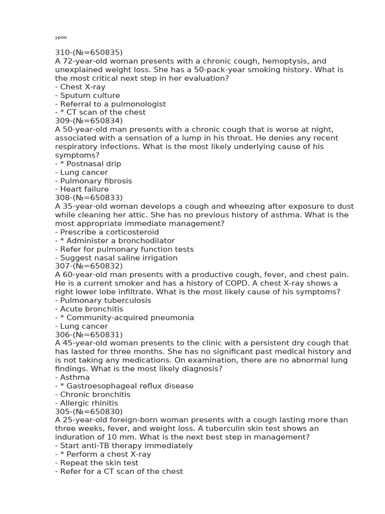 Chronic Cough Evaluation in Adults | PDF | Stroke | Panic Attack