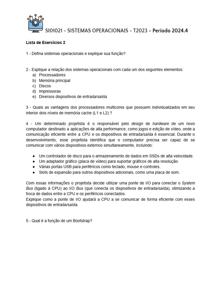 SO - Lista 2 | PDF
