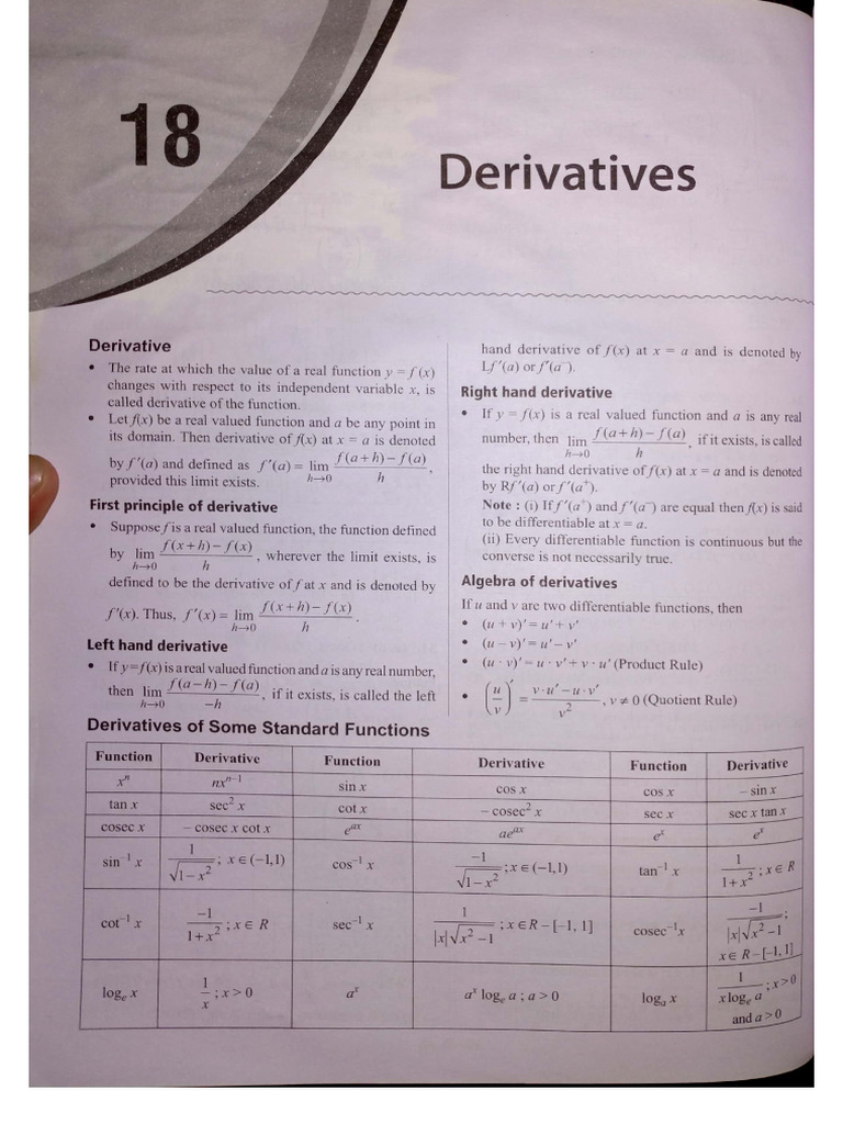 Q.18. Derivatives | PDF