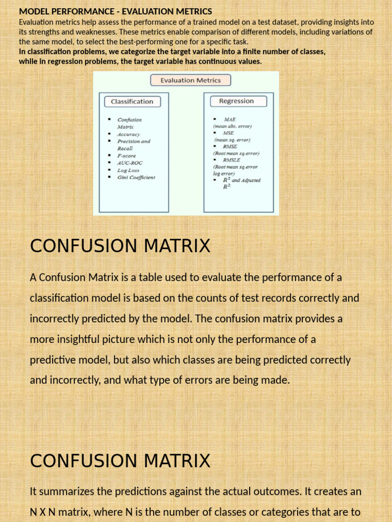 Confusion Matrix in Model Evaluation | PDF | Mean Squared Error ...