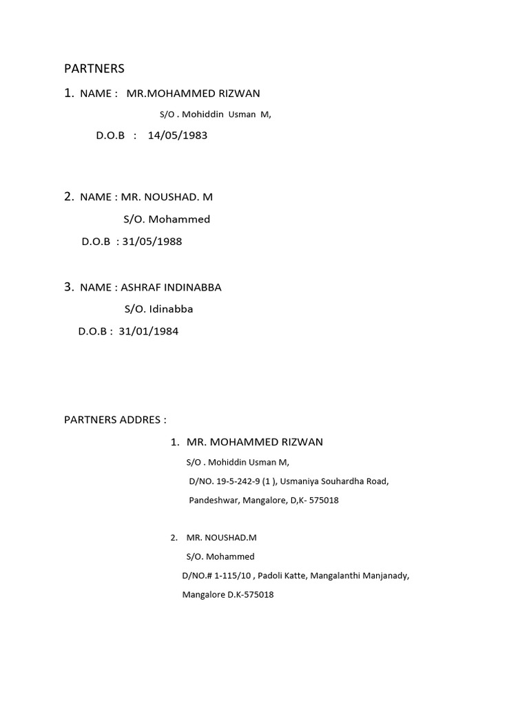 Prema++Parners+Detail (1) | PDF