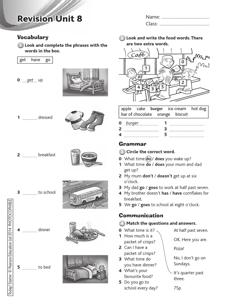 Vocabulary and Grammar Revision Unit 8 | PDF