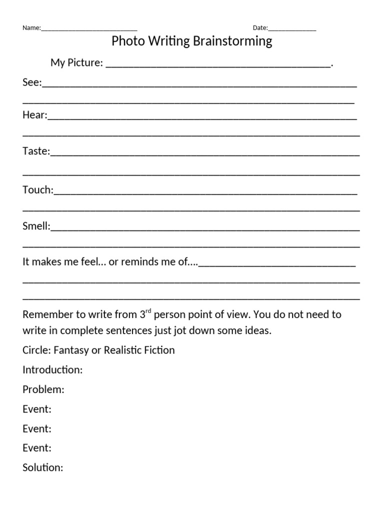 Poto Writing Brainstorming | PDF