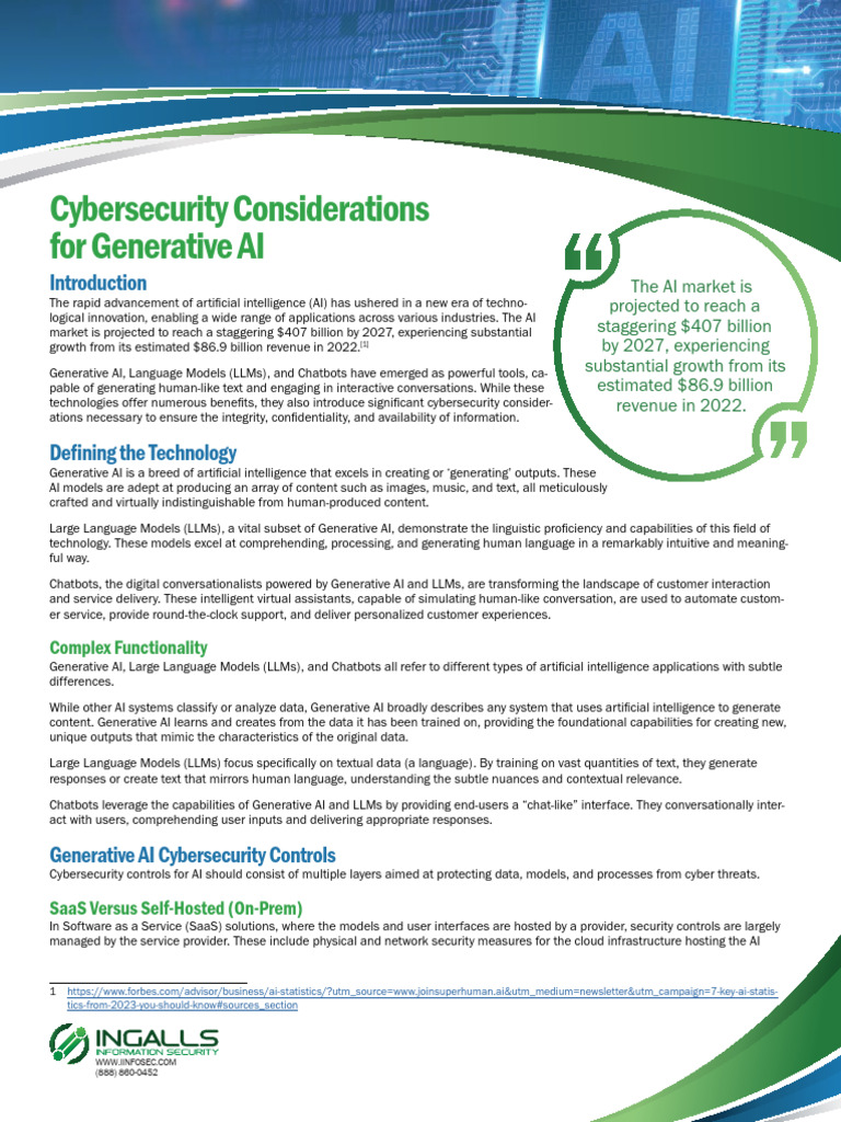 Cybersecurity for Generative AI | PDF | Security | Computer Security