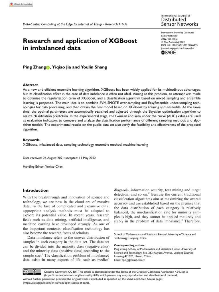Optimizing XGBoost for Imbalanced Data | PDF | Sensitivity And ...