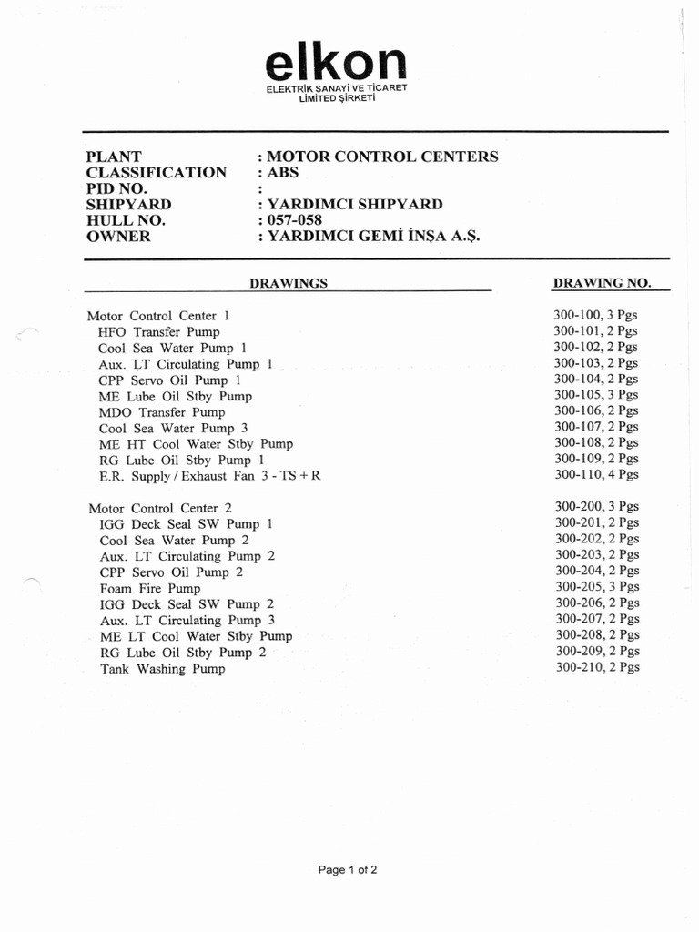 Motor Control Center Drawings Overview | PDF | Mains Electricity | Relay