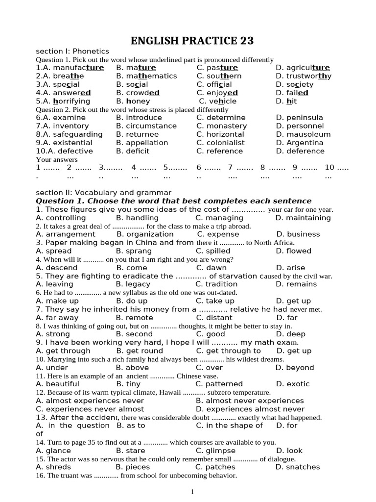 English Phonetics and Vocabulary Practice | PDF | Telephone | Duplex ...