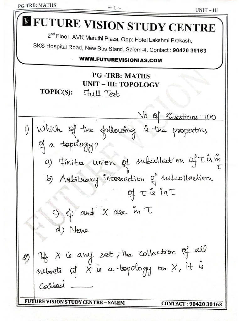 Pg Trb Maths Full Test Unit Iii Pdf
