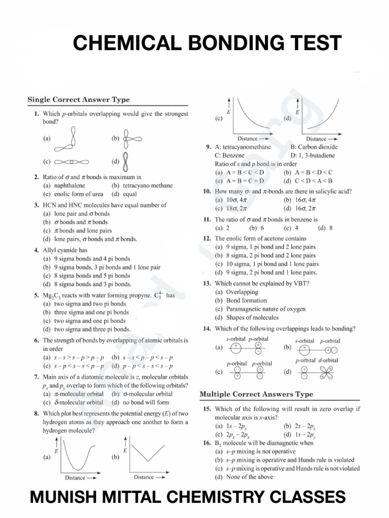 2 Chemical Bonding and Molecular Structure DPP - 250802 - 183601 | PDF