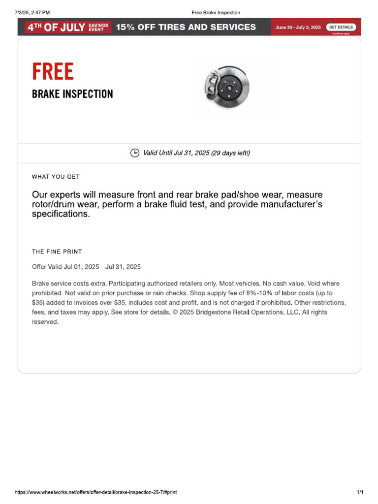 Brake Inspection | PDF