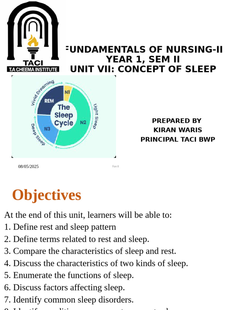 Unit 7.concept of Sleep | PDF | Sleep | Rapid Eye Movement Sleep