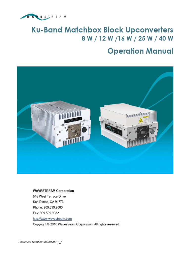 Ku-Band Matchbox BUC Operation Manual | PDF | Electrostatic Discharge ...