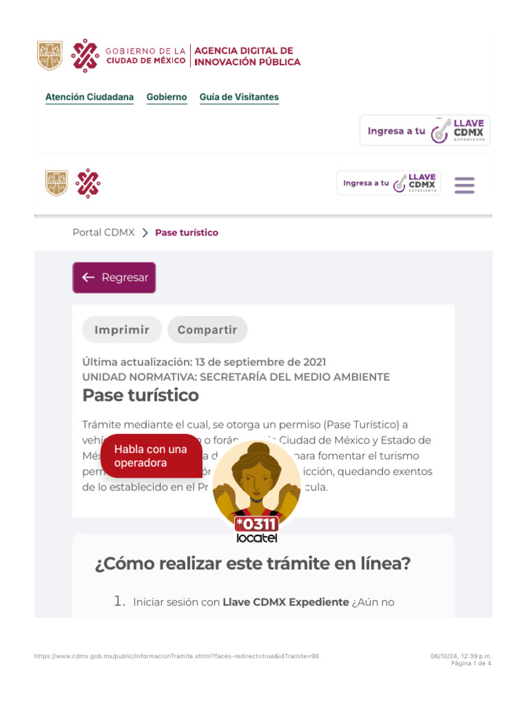 Trámite de Pase Turístico en CDMX | PDF