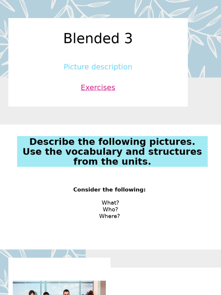 Picture Description Units 1-2-4 Blended 3 | PDF