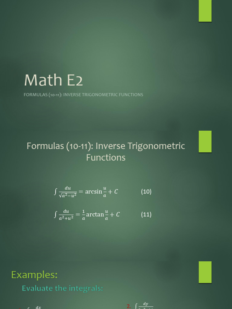 Inverse Trigonometric Formulas | PDF | Complex Analysis | Chess