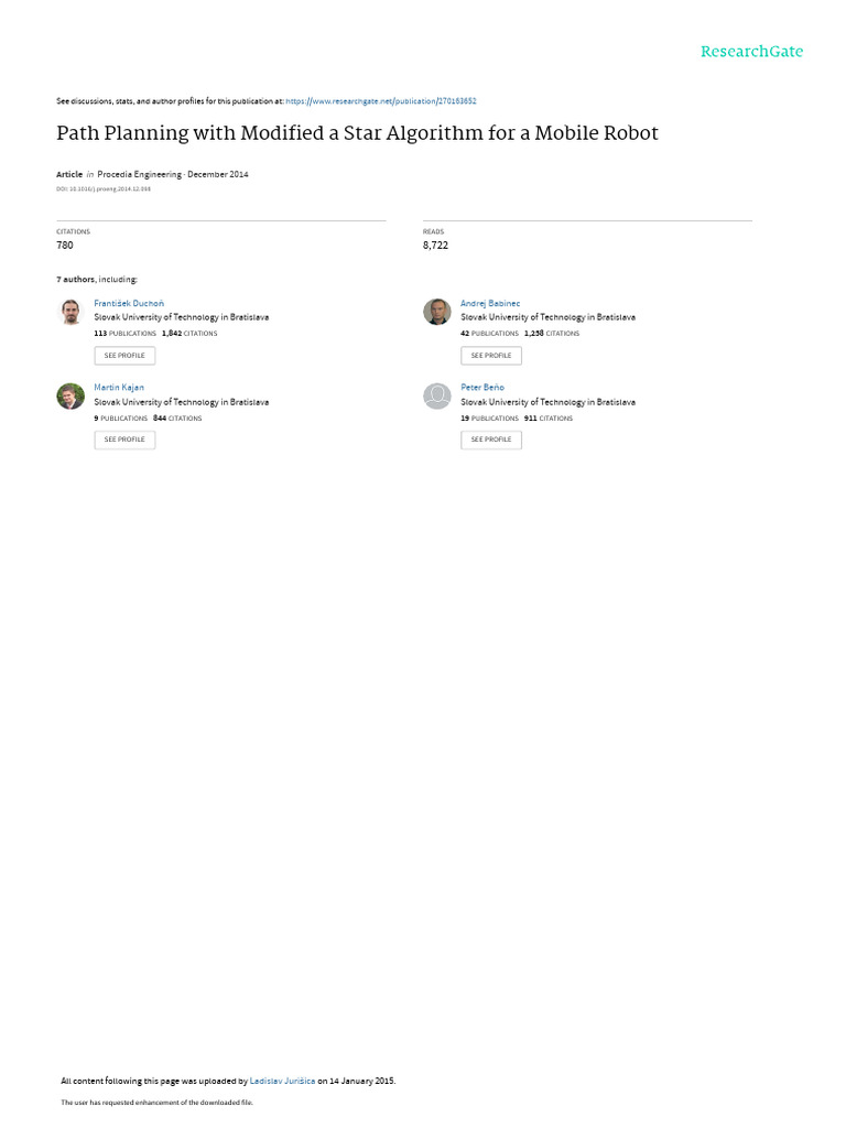 Path Planning With Modified A Star Algorithm For A | PDF | Applied ...