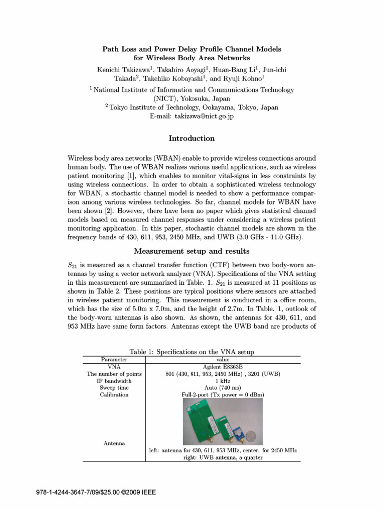 Grupo 5 Path Loss and Power Delay Profile Channel Models for Wireless ...