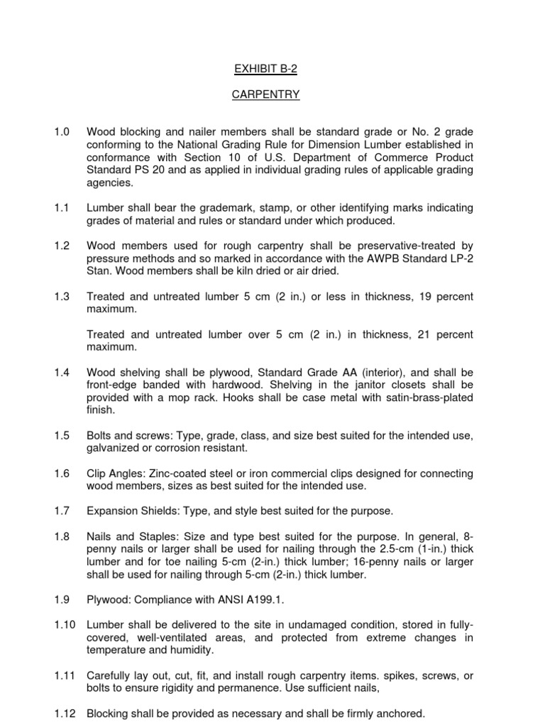 Exhibit B-2 Carpentry | PDF