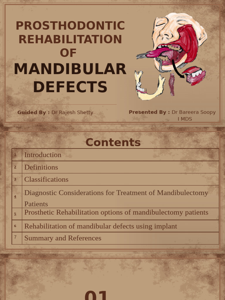 Mandibulectomy Types and Rehabilitation | PDF | Prosthodontics | Dental ...