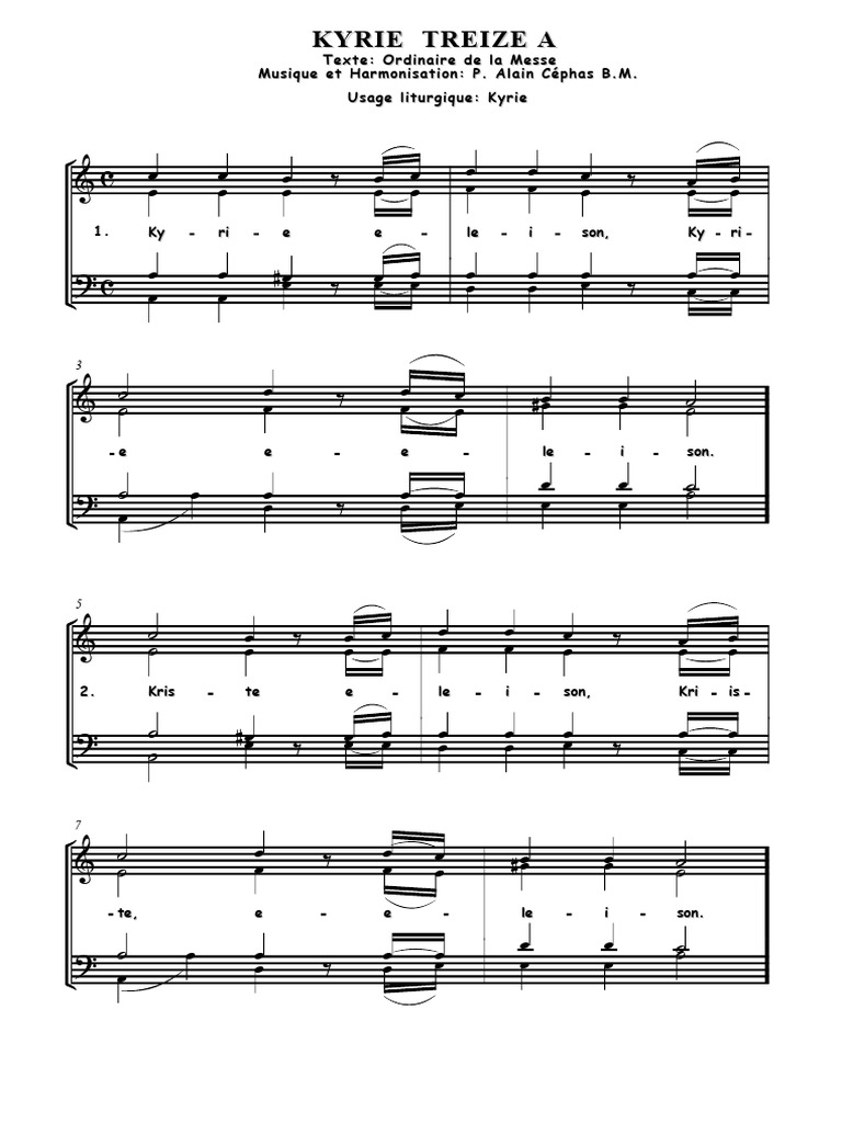 Kyrie Treize A - Ordinaire de Messe | PDF