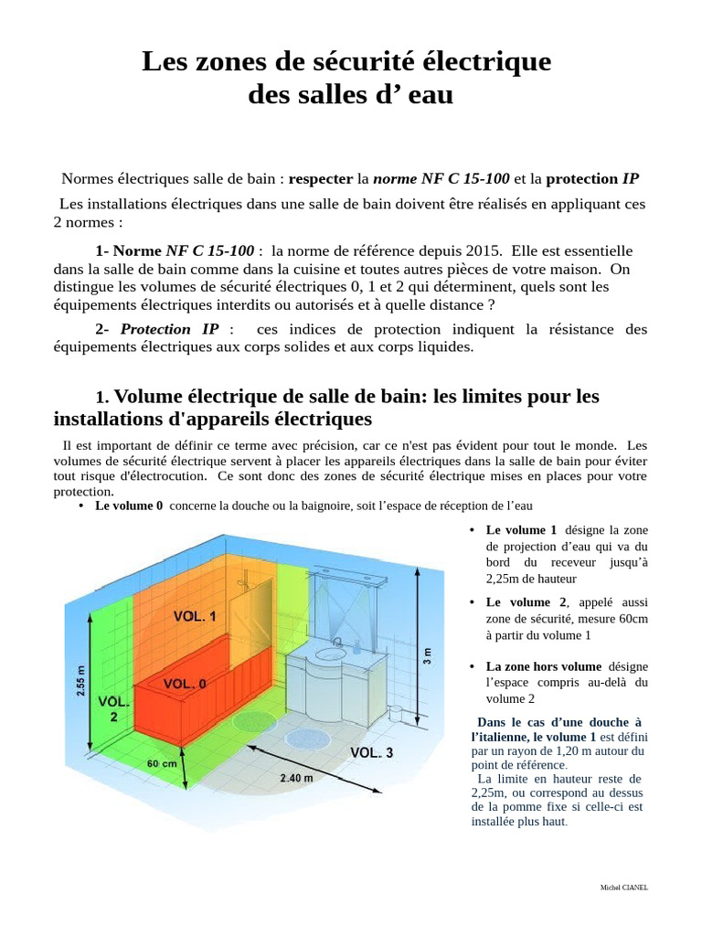Zones de sécurité électrique en salle de bain | PDF | Électromagnétisme ...