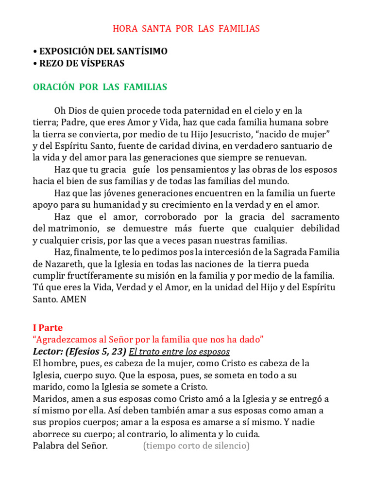 Hora Santa por las Familias 2025 | PDF | Amor | eucaristía