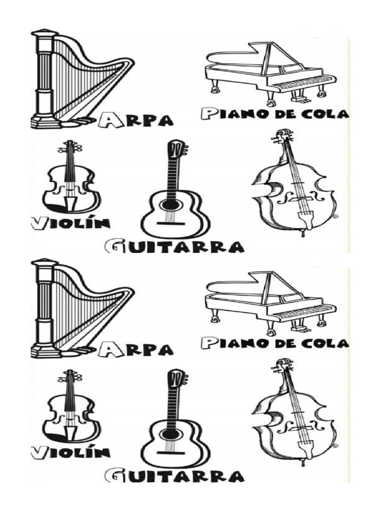Instrumentos de Cuerda para Colorear | PDF