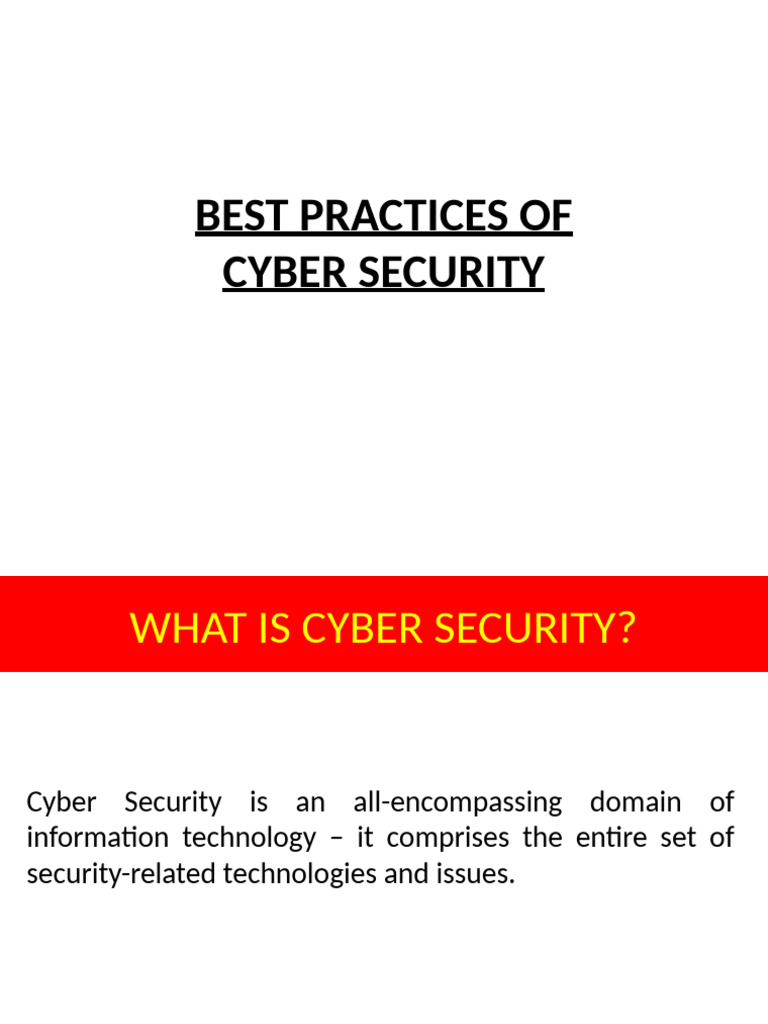 Cyber Defense Best Practices Guide | PDF | Computer Security | Security