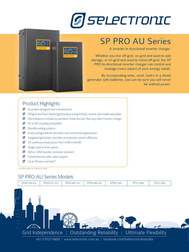 SP PRO AU Inverter Charger Overview | PDF | Power Inverter | Off The Grid