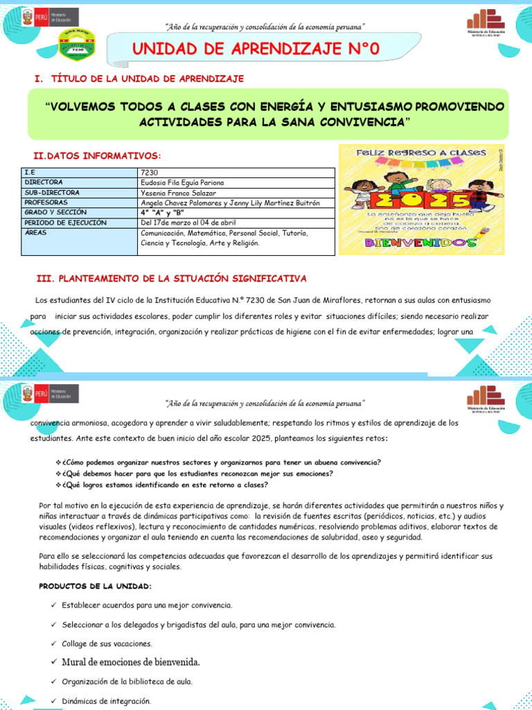 0° UNIDAD DE APRENDIZAJE CUARTO GRADO | PDF | Evaluación | Aprendizaje