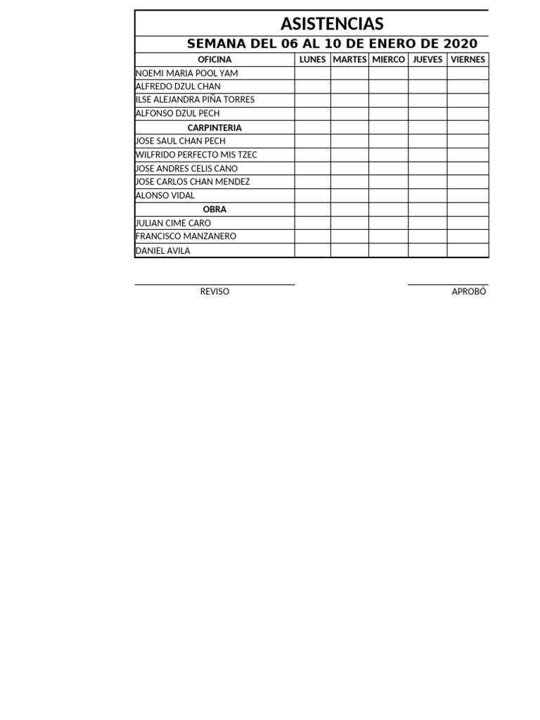 Form Asistencia. | PDF