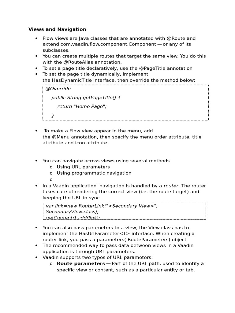 Vaadin Notes | PDF | Method (Computer Programming) | Parameter ...