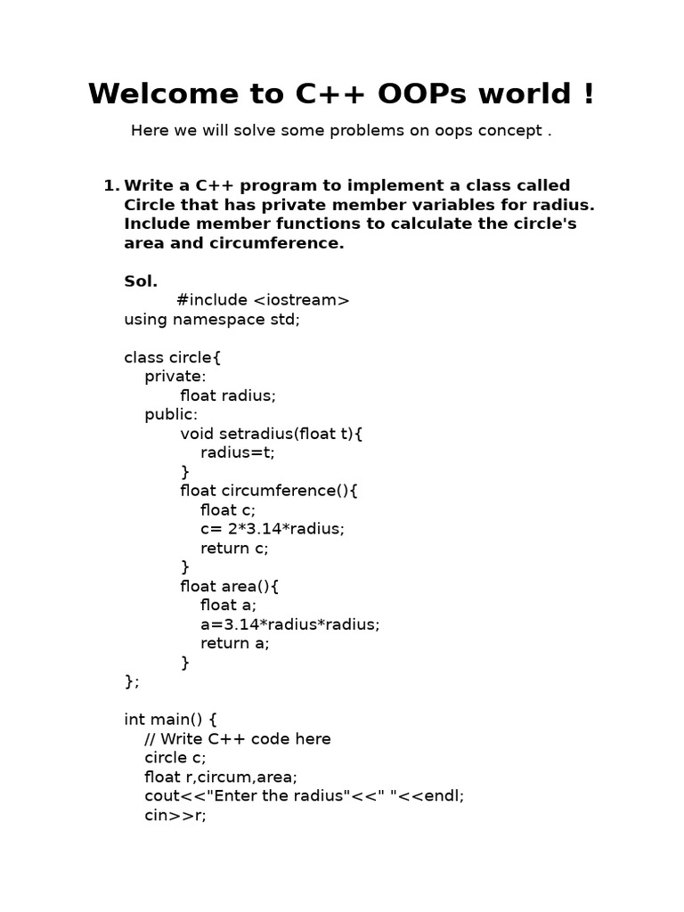 C Oops | PDF