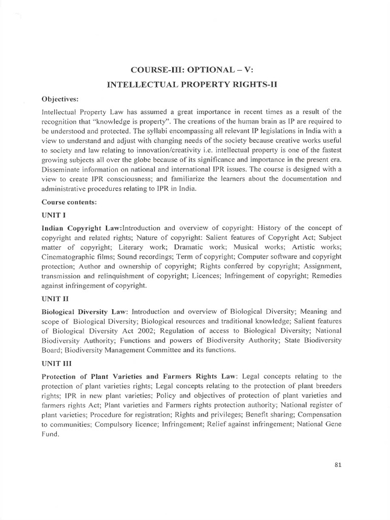 IPR 2 Syllabus | PDF