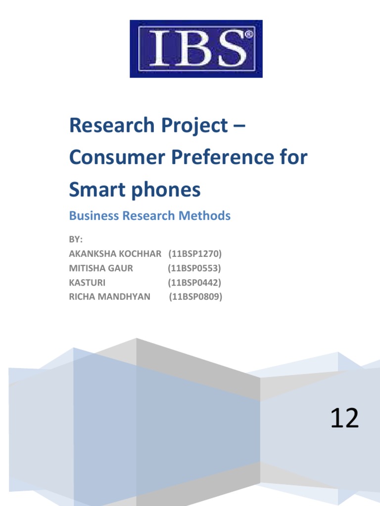 Research Project - Consumer Preference For Smart Phones | PDF | Cluster ...
