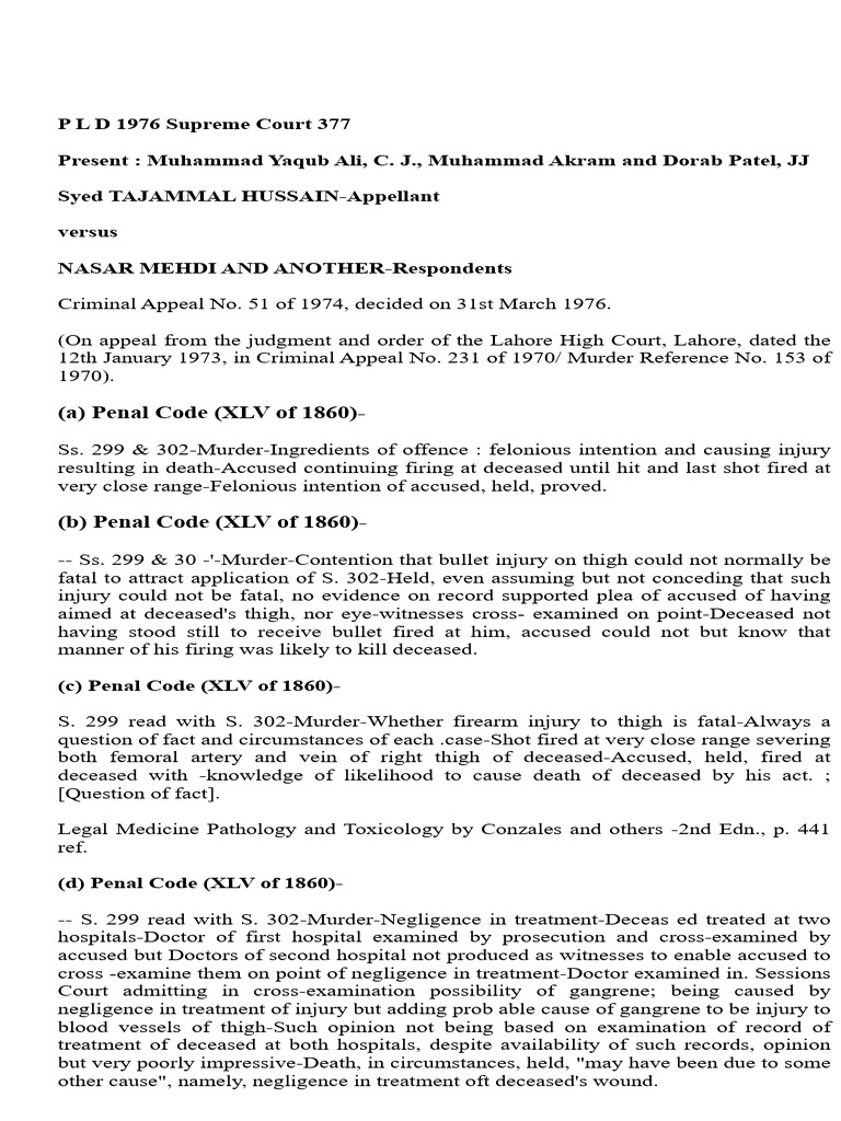 Supreme Court Ruling on Murder Appeal | PDF | Vein | Negligence