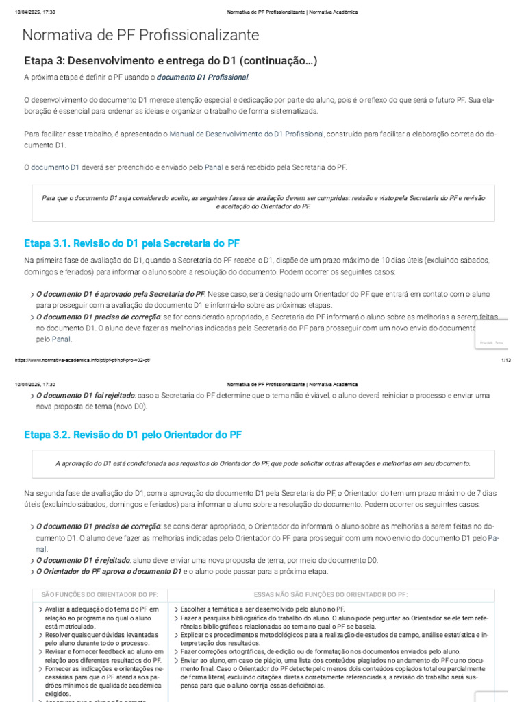 Desenvolvimento do Documento D1 Profissional | PDF | Revisão | Abstract ...