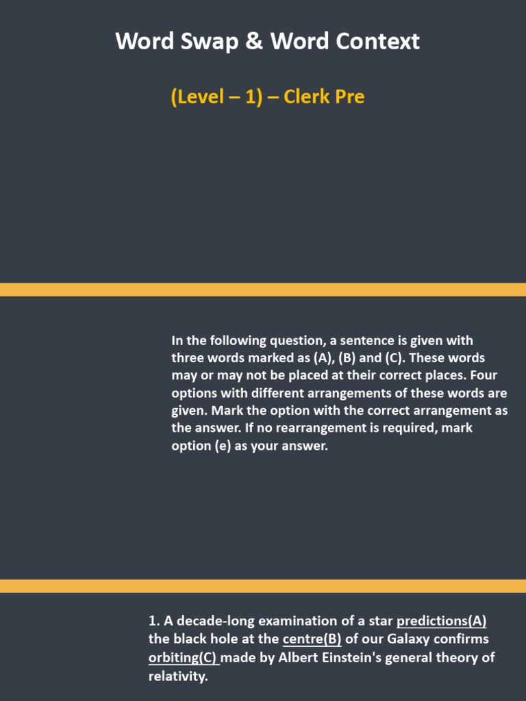 Word Arrangement and Context Exercises | PDF | Theory Of Relativity