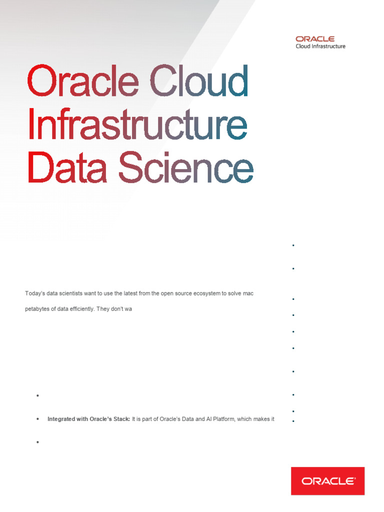 Data-Science-Oracle Exam Prep | PDF | Cloud Computing | Oracle Corporation