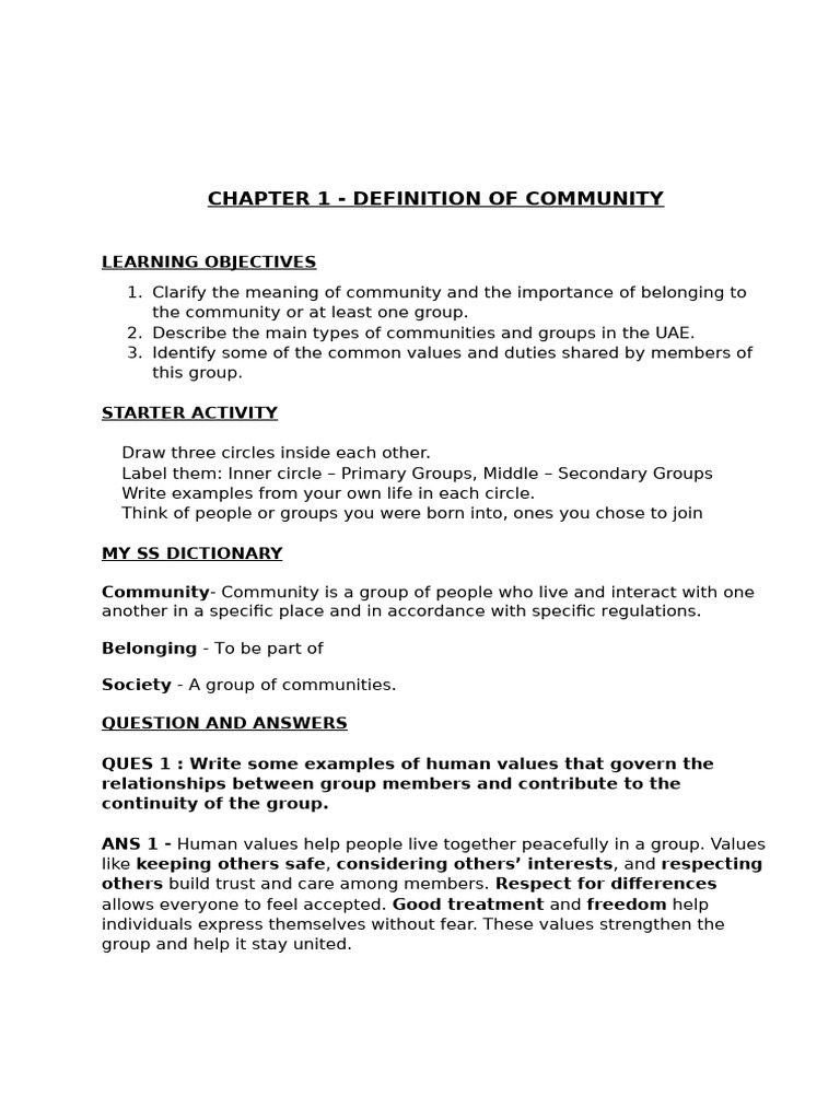 Understanding Community Dynamics | PDF | Community | Value (Ethics)