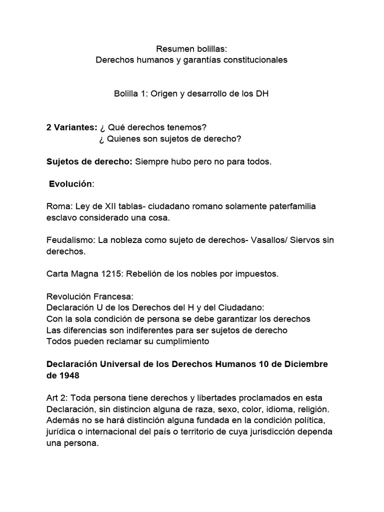 Derechos Humanos y Garantías Constitucionales | PDF | Derechos humanos ...