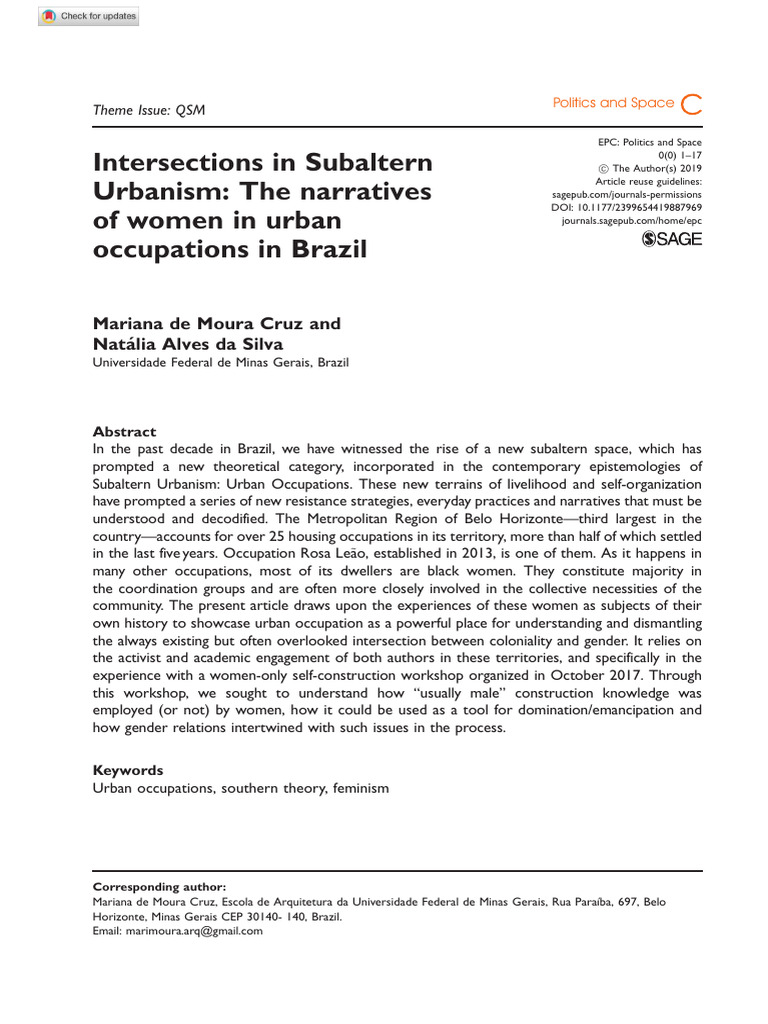 Intersections in Subaltern Urbanism The | PDF | Knowledge