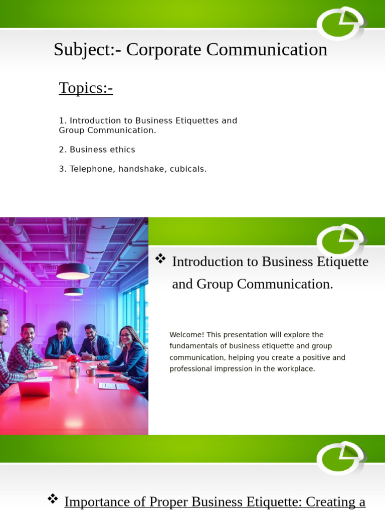 Business Etiquette & Communication Guide | PDF | Communication ...
