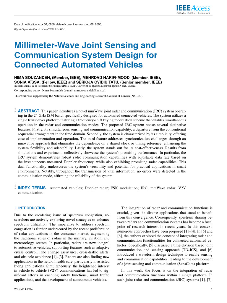 Millimeter-Wave Joint Sensing and Communication Sy | PDF | Radar ...