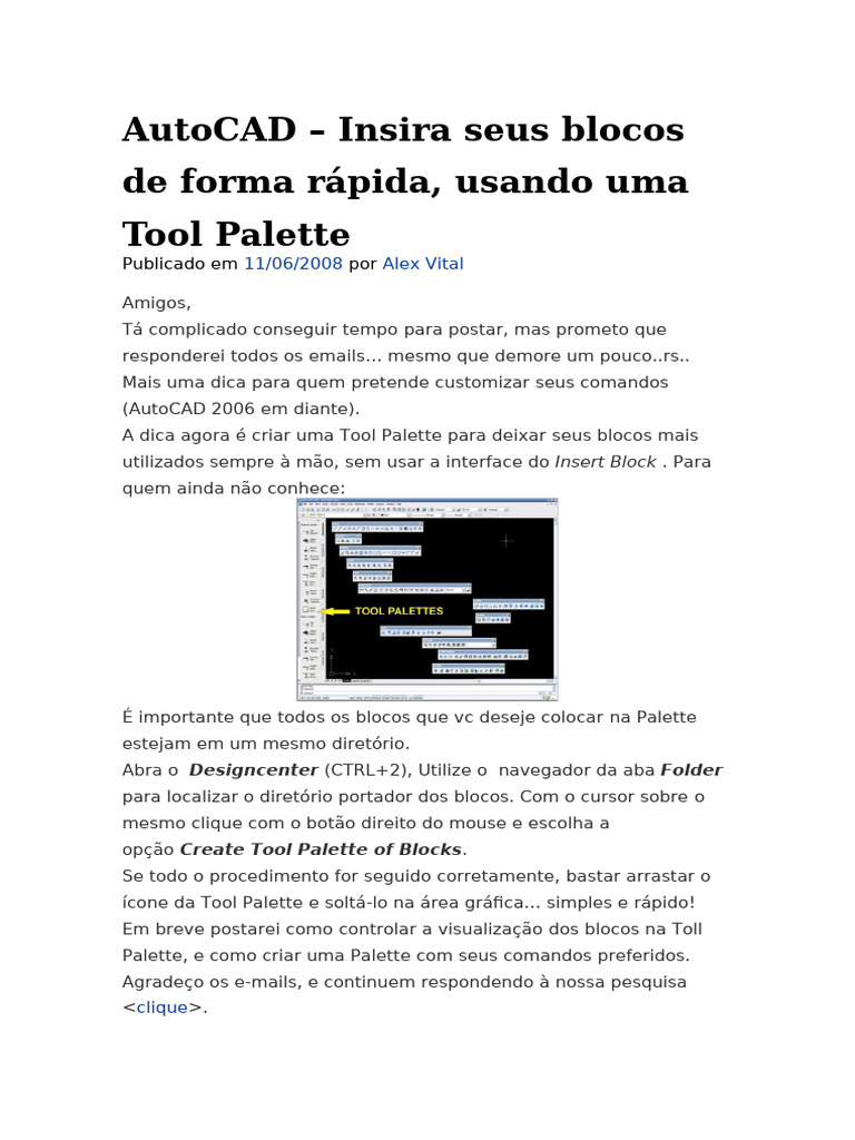 Criando Tool Palette no AutoCAD | PDF