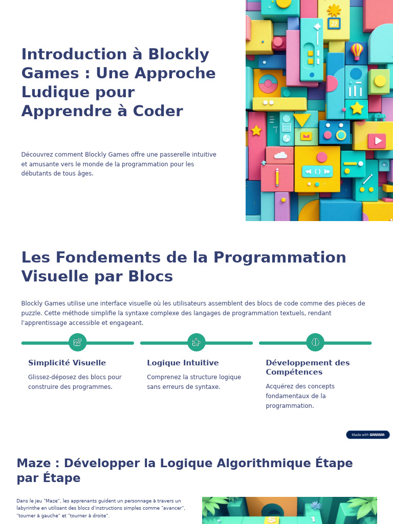 Apprendre à Coder avec Blockly Games | PDF | Programmation informatique ...