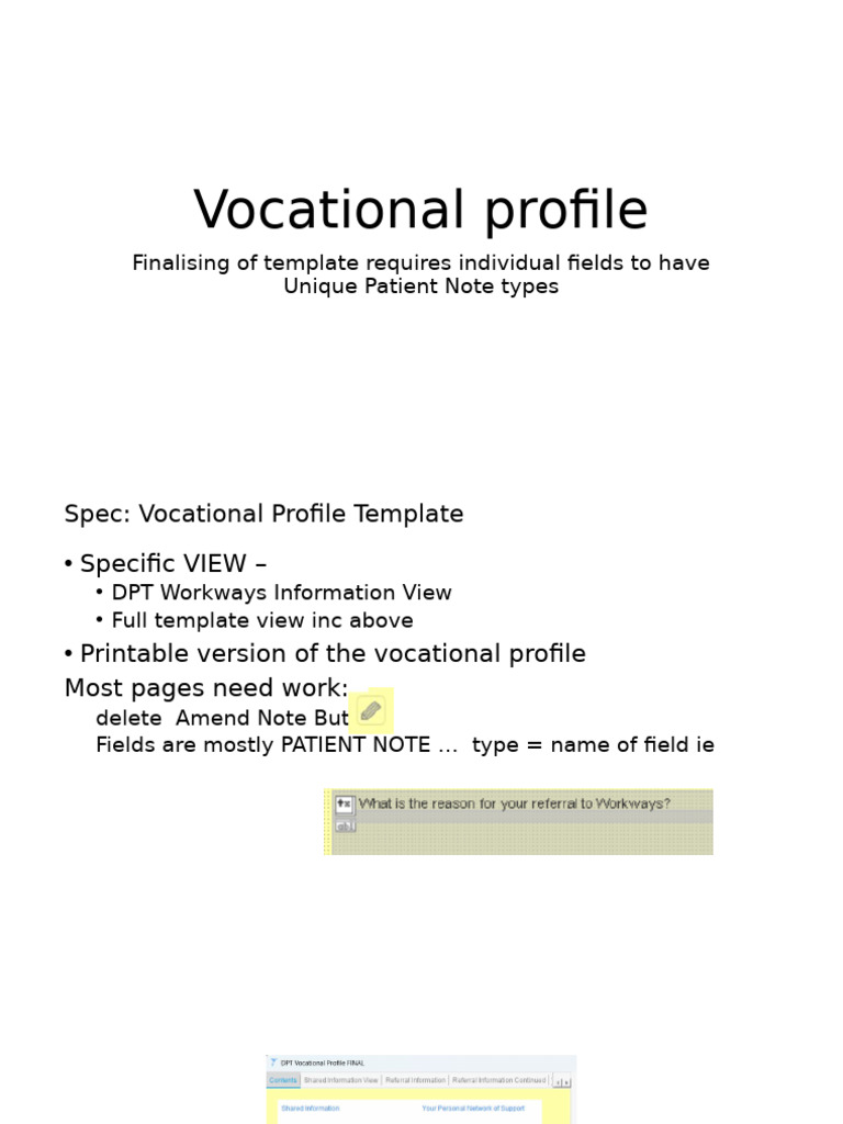 Vocational Profile Template Guidelines | PDF
